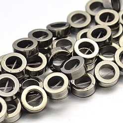 Antique Bronze Plated Flat Round Non-magnetic Synthetic Hematite Beads Strands, Imitation Pyrite, Antique Bronze Plated, 8x3mm, Hole: 1mm, about 50pcs/strand, 15.7 inch
