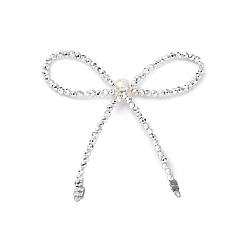 Серебро Ссылки на компоненты люстры-банта из сплава и стекла, платина, серебряные, 71x66.5x8 мм, отверстие : 1x1.5 мм