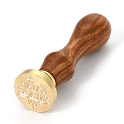 Word Brass Retro Wax Sealing Stamp, with Wooden Handle for Post Decoration DIY Card Making, Never give up, Word, 90x25.5mm
