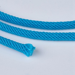 Deep Sky Blue Nylon Threads, Milan Cords/Twisted Cords, Deep Sky Blue, 3mm, about 21.87 yards(20m)/roll