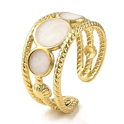 Настоящее золото 18K 304 эмалированные открытые манжеты из нержавеющей стали для женщин, ионное покрытие (ip), солнце, реальный 18 k позолоченный, 10.5 мм, внутренний диаметр: регулируемый