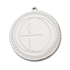 Нержавеющая Сталь Цвет 304 подвески из нержавеющей стали, плоская круглая форма с подвеской в виде чаши, цвет нержавеющей стали, 38x35x1.5 мм, отверстие : 1.8 мм