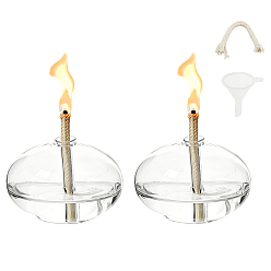 Clear Transparent Glass Candle Holders with Candle Wick, Home Decoration, Clear, 80.5x53mm