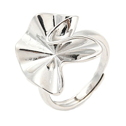 Платина Латунное поворотное плоское круглое регулируемое кольцо, без свинца и без кадмия, платина, размер США 6 (16.5 мм)