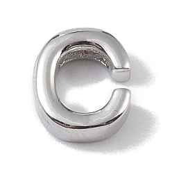 Letter C Латунные подвески, без кадмия, без никеля и без свинца, письмо амулеты, платина, буква С, 8.5x7x3 мм, отверстие : 1.5 мм