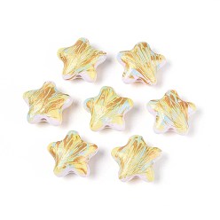 чертополох Непрозрачные акриловые бусины, бусины ручной работы, звезда, золотой металл обвитыми, чертополох, 20x22x10 мм, отверстие : 3 мм