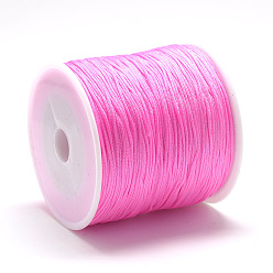 Hot Pink Nylon Thread, Chinese Knotting Cord, Hot Pink, 0.4mm, about 174.98 Yards(160m)/Roll