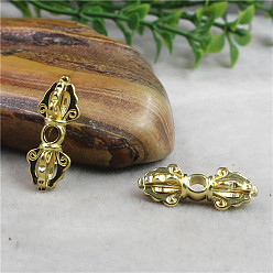 Roh (nicht überzogen) Messing dorje Vajra Perlen, für buddhistische Schmuck machen, roh (nicht überzogen), 22 mm, Bohrung: 3 mm