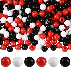 (52) Непрозрачная лаванда 3цветные непрозрачные акриловые бусины, круглые, разноцветные, 6x5 мм, отверстие : 1.8 мм, 1000 шт / комплект