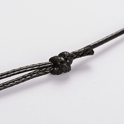 Black Korea Waxed Polyester Cord Necklace Making, Black, 14.17~28.35 inch(36~72cm), 1.5mm
