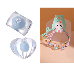 Светло-Синий 100 шт прозрачные акриловые бусины, бусина в бусине, сердце, голубой, 13x12 мм