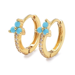 Clair Micro cuivres ouvrent zircons boucles d'oreilles, plaqué longue durée, or, sans cadmium et sans plomb, clair, 11x12.5x5mm, pin: 0.8 mm