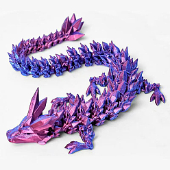 Фиолетовый Пластиковые 3d печатные украшения в виде драконов, Шарнирный дракон для украшения домашнего офиса, настольные игрушки, фиолетовые, 300 мм