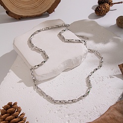 Нержавеющая Сталь Цвет Минималистичные 304 ожерелья из витой цепочки из нержавеющей стали для женщин, цвет нержавеющей стали, 18.11 дюйм (46 см)