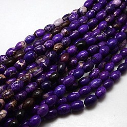 Indigo Natural Magnesite Oval Beads Strands, Dyed & Heated, Midnight Blue, 14x10mm, Hole: 1mm, about 27pcs/strand, 15.74 inch