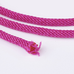 Fuchsia Nylon Threads, Milan Cords/Twisted Cords, Fuchsia, 3mm, about 21.87 yards(20m)/roll