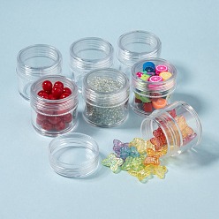 Clear Plastic Bead Storage Containers, Column, Clear, 3.4x3.3cm, Capacity: 10ml(0.34 fl. oz)
