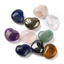 Смешанные камни Бусины из натурального смешанного драгоценного камня, сердце, смешанные окрашенные и неокрашенные, 8.5x10.5x5 мм, отверстие : 1 мм