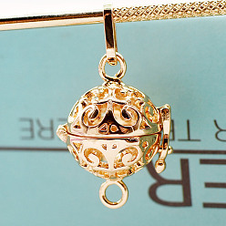 Light Gold Подвески из латуни, для ожерелья, полые круглые звенья, золотой свет, 25x21x16.5 мм, отверстие : 3.8x9.2 мм