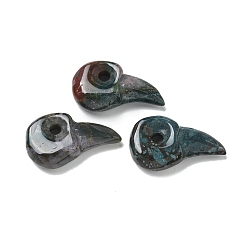 (RRHB277) Кристалл на подкладке из медово-бежевого цвета Резные подвески из натурального индийского агата, подвески в виде птичьей головы, 23.5~24.5x39.5~40.5x9~9.5 мм, отверстие : 4.5 мм