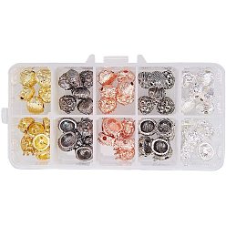 Mixed Color Lion Head Alloy Beads, Mixed Color, 2x13x9.5mm, Hole: 2mm, 15x11.5x7.5mm, Hole: 2mm, about 6pcs/comnpartment, 60pcs/box