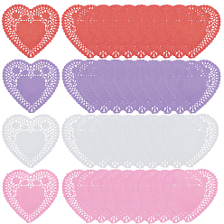 Mixed Color 400Pcs 4 Colors Heart Lace Greaseproof Wrapping Paper, Mixed Color, 100x105x0.1mm, 100pcs/color