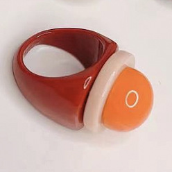 Шоколадный Кольца из смолы для женщин, круглые, цвет шоколада, внутренний диаметр: 17 мм