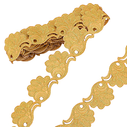 Oro Cintas de encaje huecas de poliéster onduladas con bordado de estilo étnico para coser., para costura artesanal, Decoración de disfraz de vestido de novia, oro, 2 pulgada (50 mm), aproximadamente 4.29 yardas (3.92 m) / pc