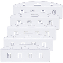 Clair 5Porte-cartes d'identité en plastique (pièces), rectangle, clair, 90x32x4.5mm, trou: 3.5~4x14 mm et 3.5x5 mm