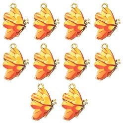 Золотистый Печатные подвески сплава, без кадмия, без никеля и без свинца, золотой свет, бабочка, золотые, 21.5x16.5x1.5 мм, отверстие : 2 мм