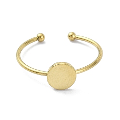 Золотой 304 установка колец колодок из нержавеющей стали, круглые, золотые, лоток : 6 мм, внутренний диаметр: 17 мм