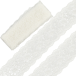 Белый 5 ярдов плоской хлопчатобумажной кружевной ленты, для изготовления ювелирных изделий DIY, украшение свадебной вечеринки на день рождения, белые, 2-3/4 дюйм (70 мм), около 5.00 ярдов (4.57 м) / комплект