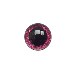 Deep Pink Craft Resin Doll Eyes, Stuffed Toy Eyes, Safety Eyes, with 2Pcs Washers, Half Round, Deep Pink, 25mm