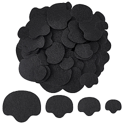 Черный 16 мешочки, фетровые поделки, нос куклы, для поделок куклы игрушки кукольные плюшевые животные изготовление, чёрные, 15~33x18~39x1 мм, 60 шт / пакет