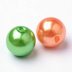 Mixed Color Colorful Acrylic Beads, Imitation Pearl Style, Round, Mixed Color, 10mm, Hole: 2mm, about 1000pcs/500g