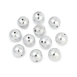 Серебро Пластиковые бусины abs, круглые, текстура, серебряные, 19.5~20 мм, отверстие : 2.2 мм
