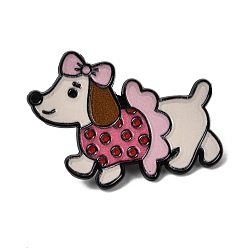 Pink Эмалированные значки с таксами, Черные металлические застежки для значков на лацкан для рюкзака или одежды, чёрные, розовые, 35.5x27 мм