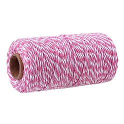 Perle rosa Zweifarbige Baumwollfäden, Makramee-Schnur, dekorative Schnurfäden, für DIY, Geschenkverpackung und Schmuckherstellung, Perle rosa, 2 mm, ca. 109.36 Yards (100 m)/Rolle