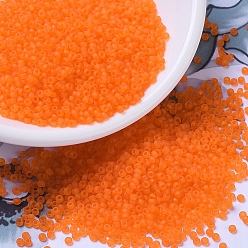 (RR138F) Матовый Прозрачный Оранжевый Миюки круглые бусины рокайль, японский бисер, 11/0, (rr 138 f) матовый прозрачный оранжевый, 11/0, 2x1.3 мм, отверстия : 0.8 mm, около 50000 шт / фунт