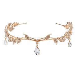 Золотой Резинки для волос со стразами в форме капли, аксессуары для волос для женщин девушка, золотые, 165x175x27 мм