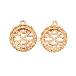 Настоящее золото 18K Сеттинги для кулона (кабошонов), латунь , без кадмия, без никеля и без свинца, плоско-круглые, реальный 18 k позолоченный, лоток : 20 мм, 26.5x22x8 мм, отверстие : 1.8 мм