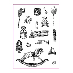 Clear Clear TPR Stamps, for DIY Scrapbooking, Photo Album Decorative, Cards Making, Toy Theme, Clear, 210x150mm