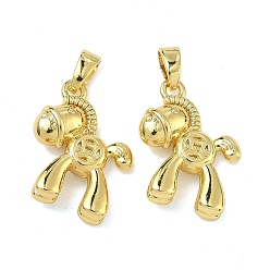 Настоящее золото 18K Латунные подвески, лошади прелести, стойки покрытие, долговечный, реальный 18 k позолоченный, 19x13x5 мм, отверстие : 4x2 мм