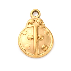 Золотой 304 прелести нержавеющей стали, коровка, ионное покрытие (ip), золотые, 12.5x8.5x2.5 мм, отверстие : 1.2 мм
