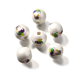 Hat Печатное натуральное дерево, жемчужные, карнавальная серия, шляпа, 15.5x14.5 мм, отверстие : 4.5 мм