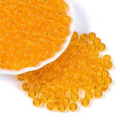 Оранжевый Fgb прозрачный стеклянный бисер, круглые, круглое отверстие, оранжевые, 6~6.5 мм, отверстие : 1.2~1.5 мм, Около 1600 шт / фунт