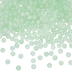 Aquamarin 300pcs natürliche weiße Jadeperlen, Runde, gefärbt, Aquamarin, 6 mm, Bohrung: 1 mm