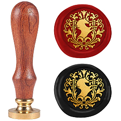 Лошадь Набор сургучной печати, печать сургучом твердой латунной головки, деревянная ручка ретро латунный штамп комплект съемный, для конвертов приглашений, подарочная карта, лошадь, 83x22 мм, штампы: 25x14.5 мм