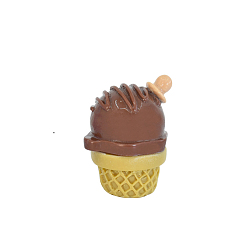 Сиена Мороженое из смолы, миниатюрные украшения, для садовых кукольных домиков, цвет охры, 21x27 мм