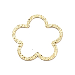 Цветок 304 текстурированные соединительные кольца из нержавеющей стали, реальный 18 k позолоченный, цветок, 29x30x1 мм, внутренний диаметр: 22x26 мм
